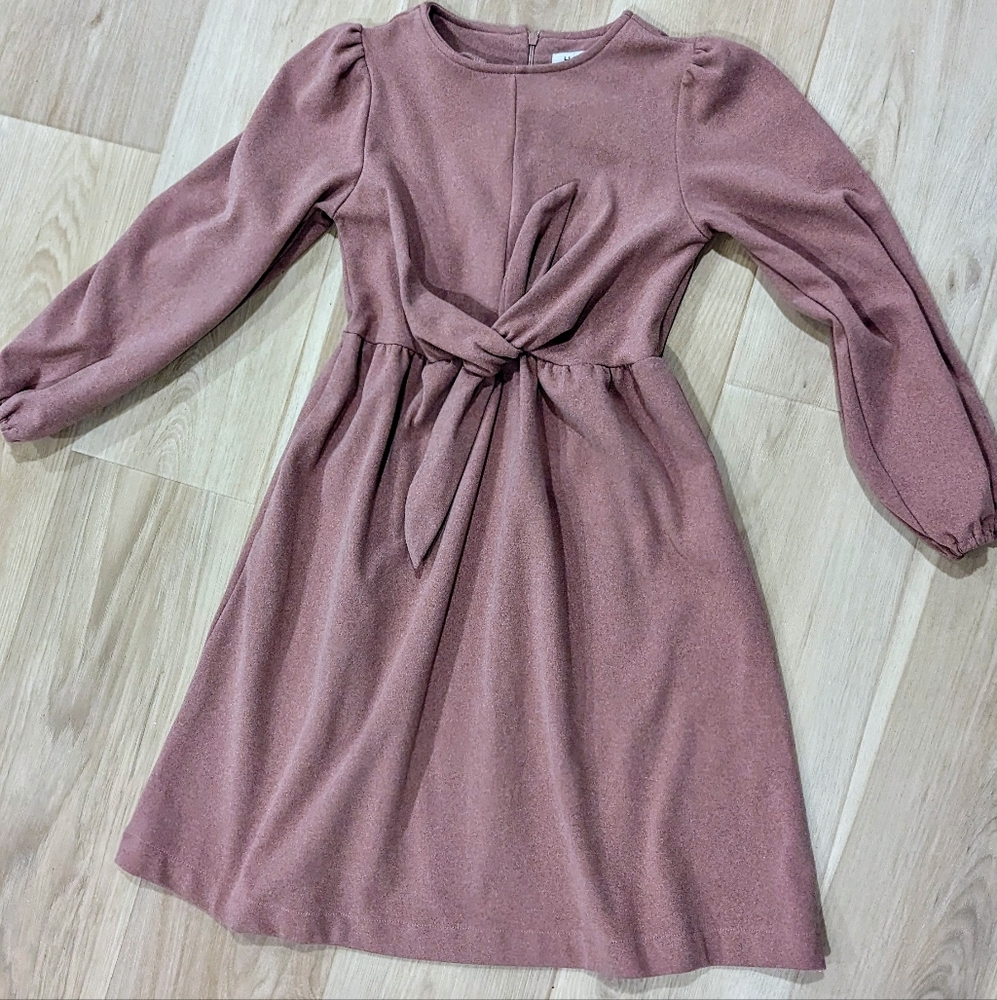 Beautiful girls winter long sleeve knee length softest dress size 8 Mauve Hadas